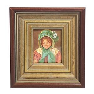 VTG Framed Print Sara Green Bonnet Picture Frame Ornate